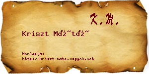 Kriszt Máté névjegykártya